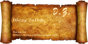 Dóczy Zoltán névjegykártya