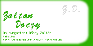 zoltan doczy business card